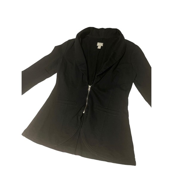 Converse One Star Women's Black Zip Front Blazer Size Small Jacket Coat - Picture 4 of 13